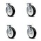 Service Caster 8 Inch Rubber on Aluminum Caster Set with Roller Bearing and Swivel Lock SCC SCC-30CS820-RAR-BSL-4 - alternate 1